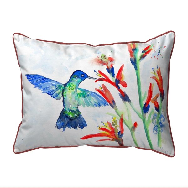 Jensendistributionservices 11 x 14 in. Hummingbird & Fire Plant Small Outdoor & Indoor Pillow MI1697900